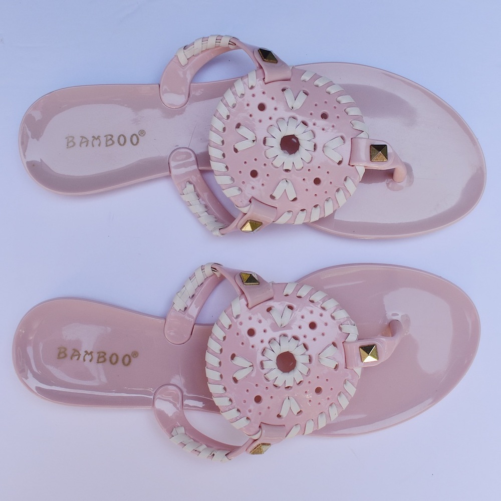 NEW BAMBOO Light Pink Jelly Thong Sandals 6